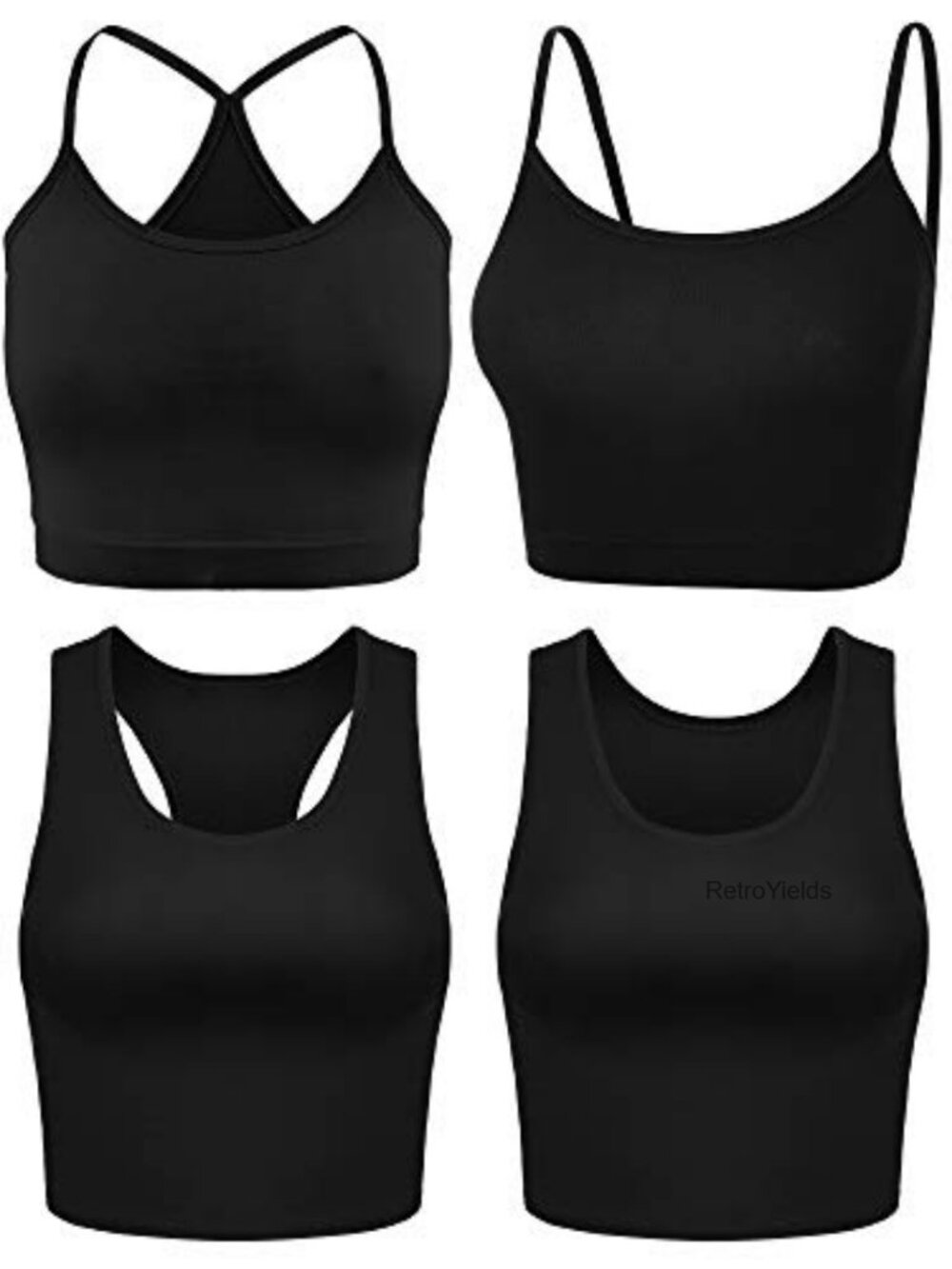4 Pack Crop Tank Tops for Women Racerback Sleeveless Spaghetti Strap Workout